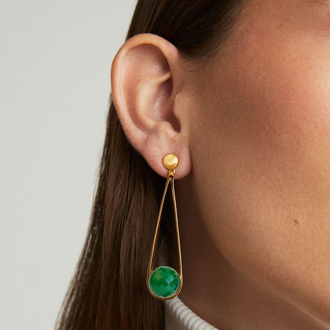 Ipanema Earrings - Gold / Green Onyx