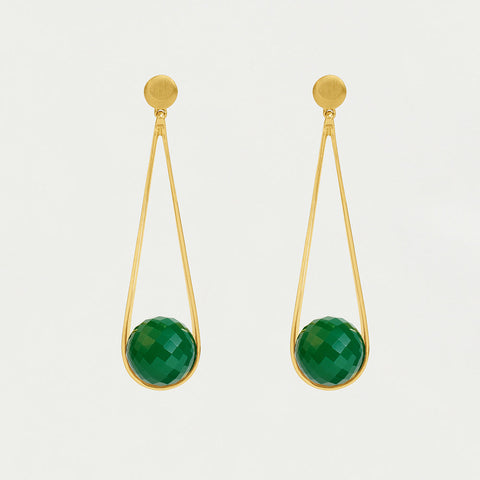 Ipanema Earrings - Gold / Green Onyx