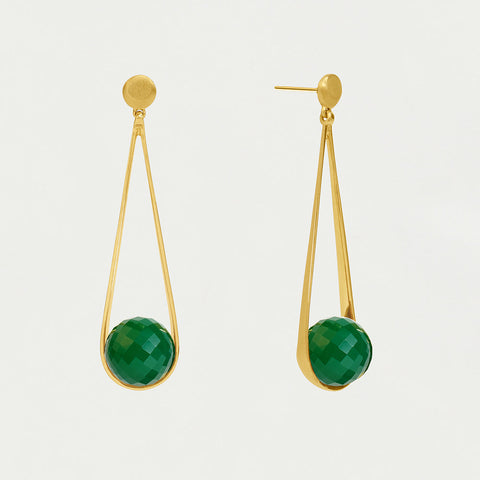 Ipanema Earrings - Gold / Green Onyx