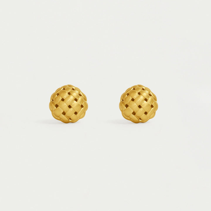 Weave Ball Studs - Gold
