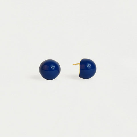 Dome Stud Earring - Gold / Classic Blue