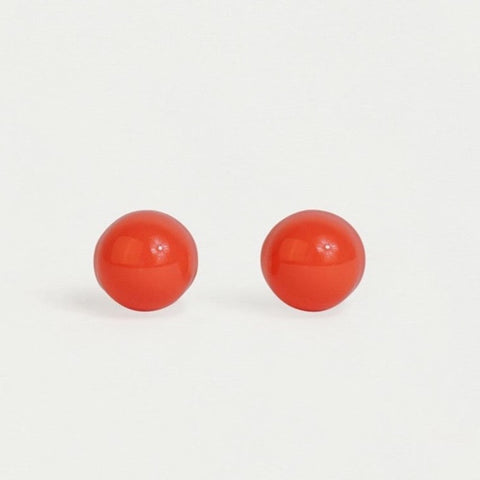 Dome Stud Earring - Gold / Fusion Coral