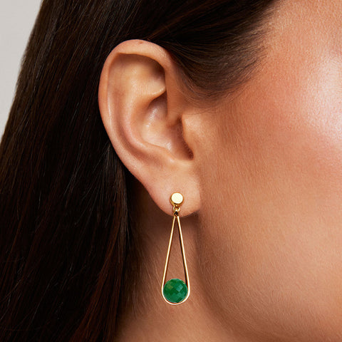 Mini Ipanema Earrings - Gold / Green Onyx