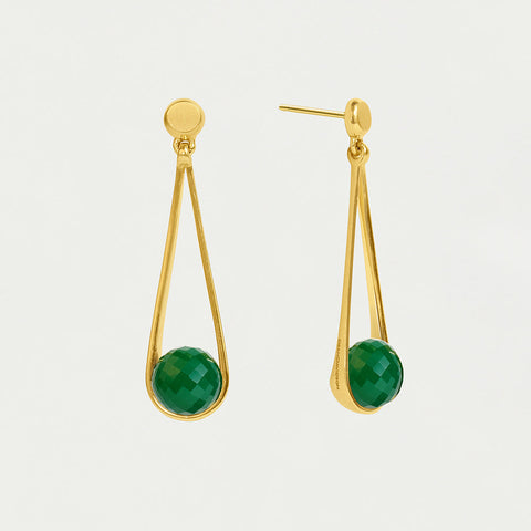 Mini Ipanema Earrings - Gold / Green Onyx