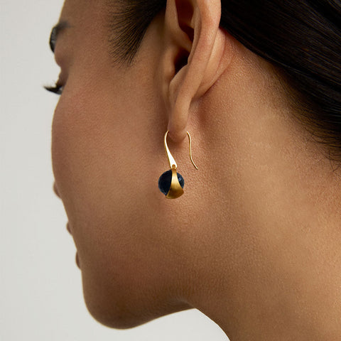 Ipanema Droplet Earrings - Gold / Black Onyx