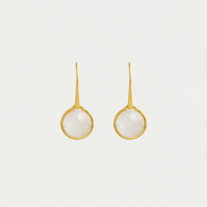 Ipanema Droplet Earrings - Gold / Rainbow Moonstone