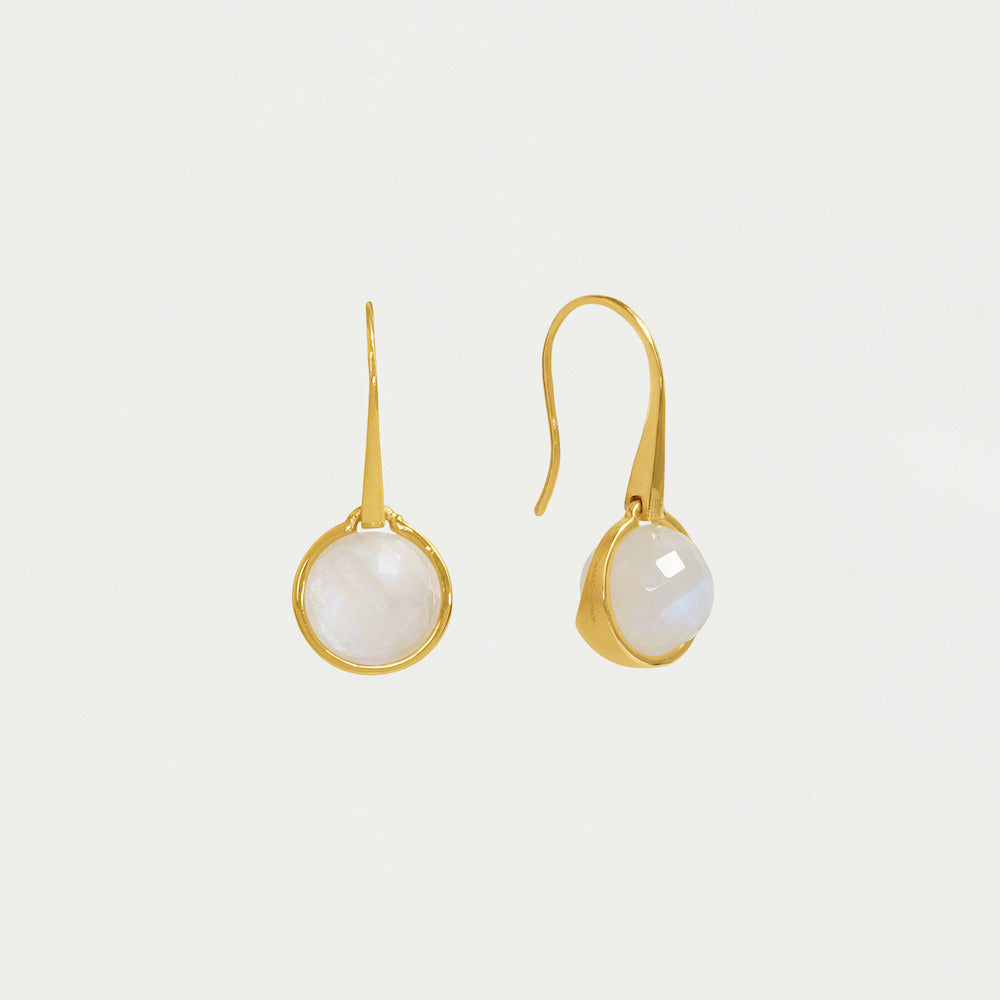 Ipanema Droplet Earrings - Gold / Rainbow Moonstone