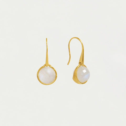 Ipanema Droplet Earrings - Gold / Rainbow Moonstone