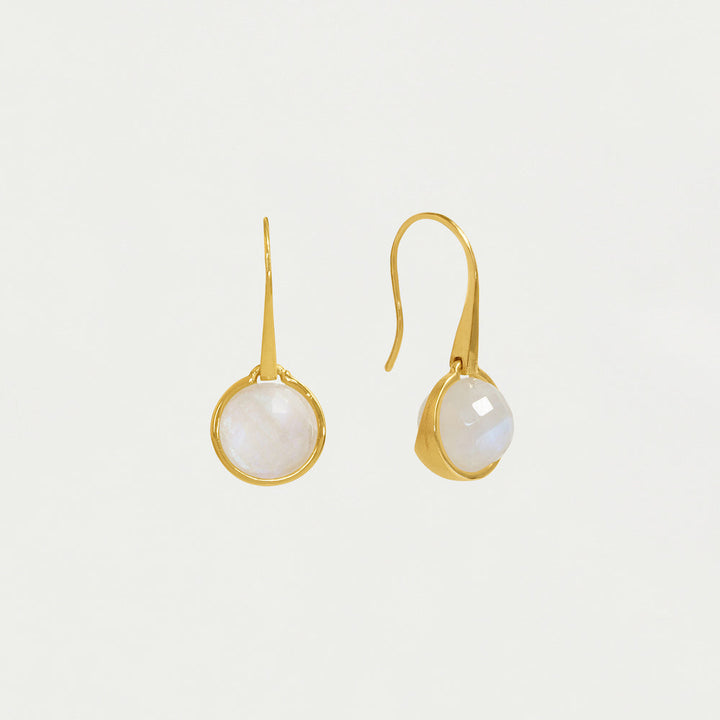 Ipanema Droplet Earrings - Gold / Rainbow Moonstone