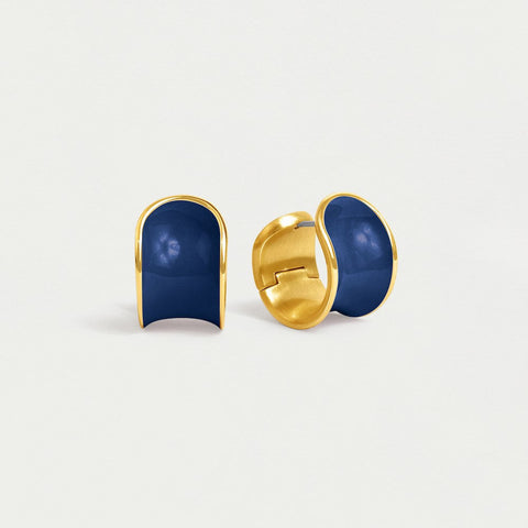 Sol Huggie Hoops - Gold / Classic Blue