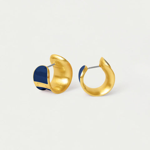 Sol Huggie Hoops - Gold / Classic Blue