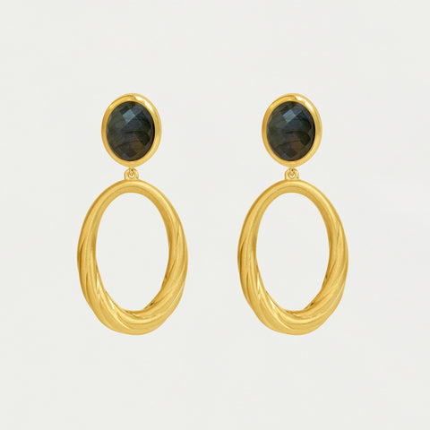 Forme Drop Earrings - Gold / Labradorite