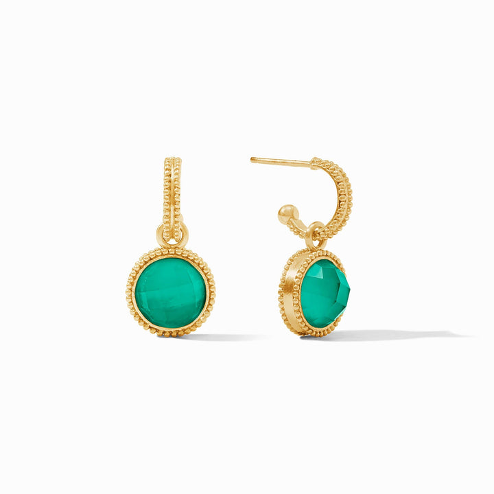 Fleur-de-Lis Hoop &amp; Charm Earring