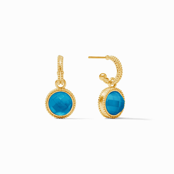 Fleur-de-Lis Hoop &amp; Charm Earring