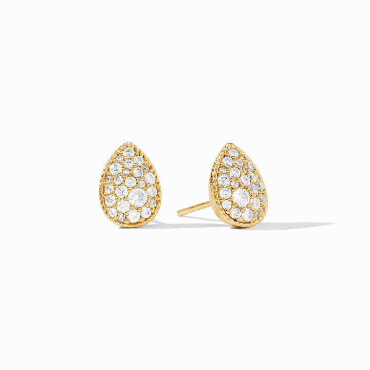 Birthstone Teardrop Stud - Diamond - CZ - April