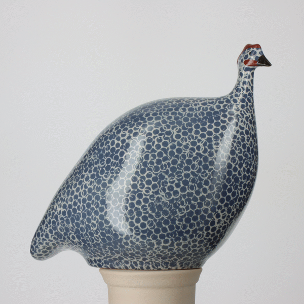 Guinea Fowl, Electric Blue Spotted White / Small