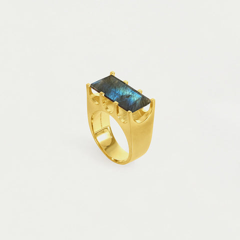Mini Castle Ring - Gold / Labradorite