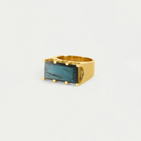 Mini Castle Ring - Gold / Labradorite