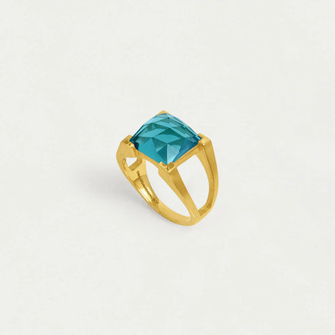 Mini Plaza Ring - Paraiba Blue