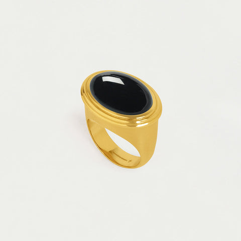 Forme Gemstone Statement Ring - Gold / Black Onyx