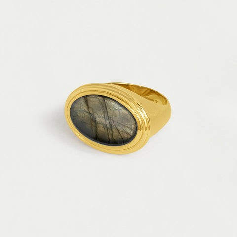 Forme Gemstone Statement Ring - Gold / Labradorite