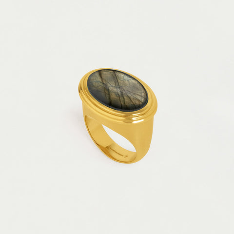 Forme Gemstone Statement Ring - Gold / Labradorite