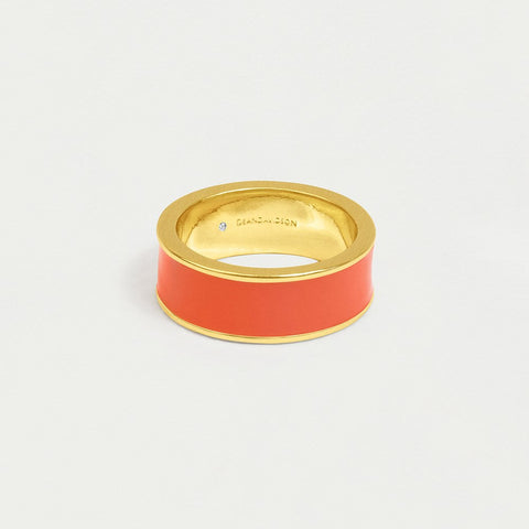 Thick Stacking Ring - Gold / Fusion Coral