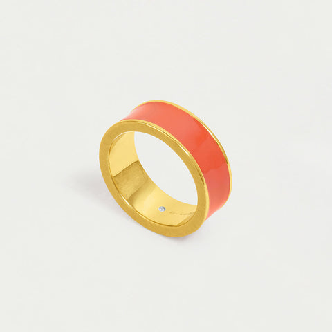 Thick Stacking Ring - Gold / Fusion Coral