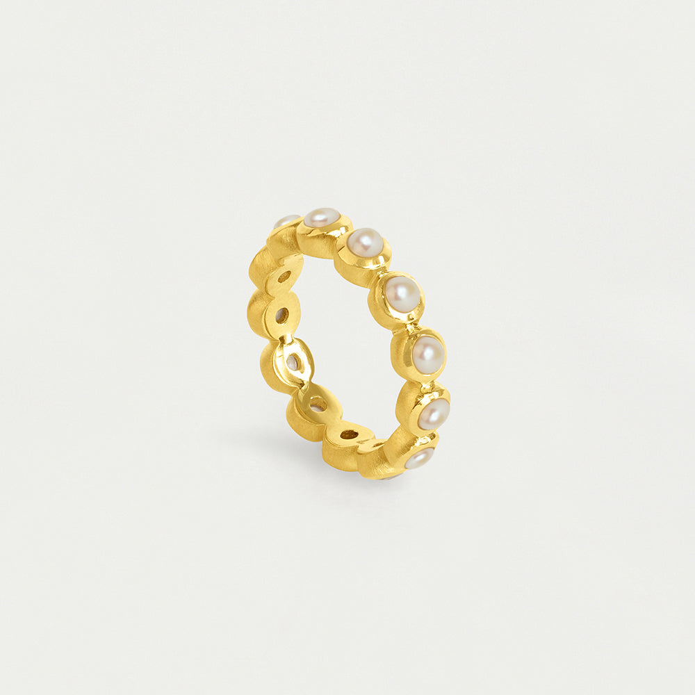 Eternity Stacking Ring - Gold / Pearl