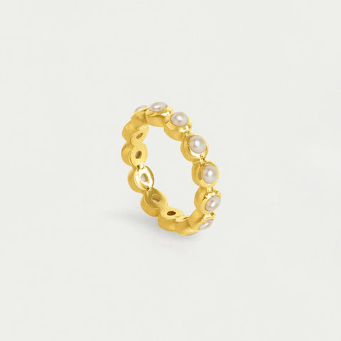 Eternity Stacking Ring - Gold / Pearl