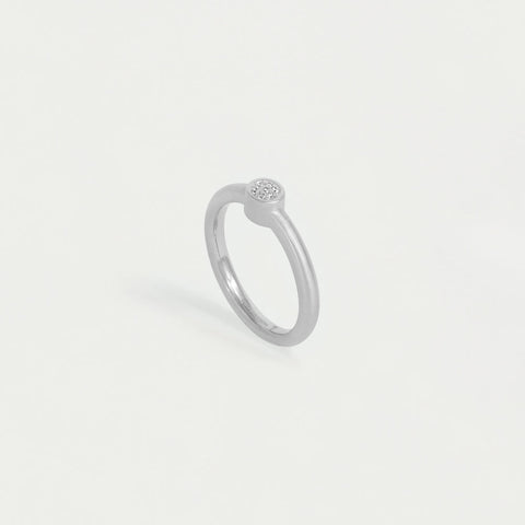 Mirabeau Pavé Stacking Ring - Silver