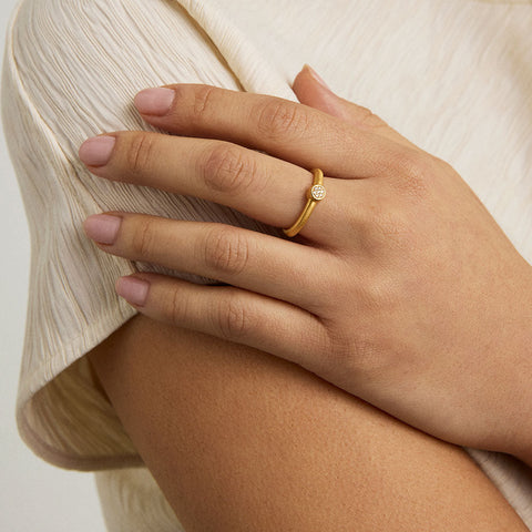 Mirabeau Pavé Stacking Ring - Gold