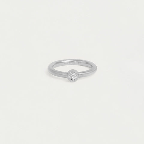 Mirabeau Pavé Stacking Ring - Silver