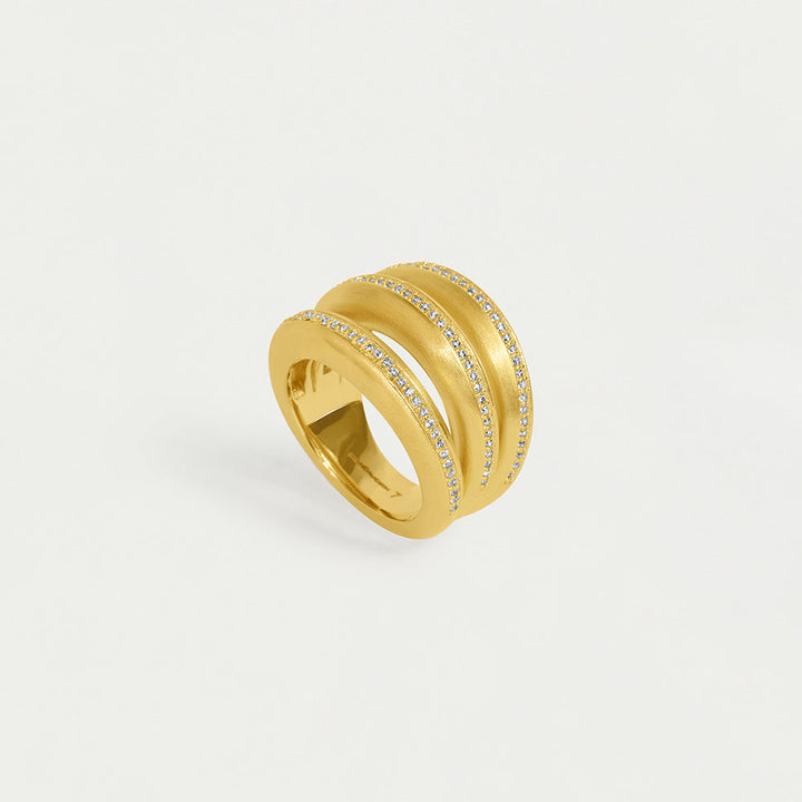 Dauphine Pavé Stacking Ring - Gold