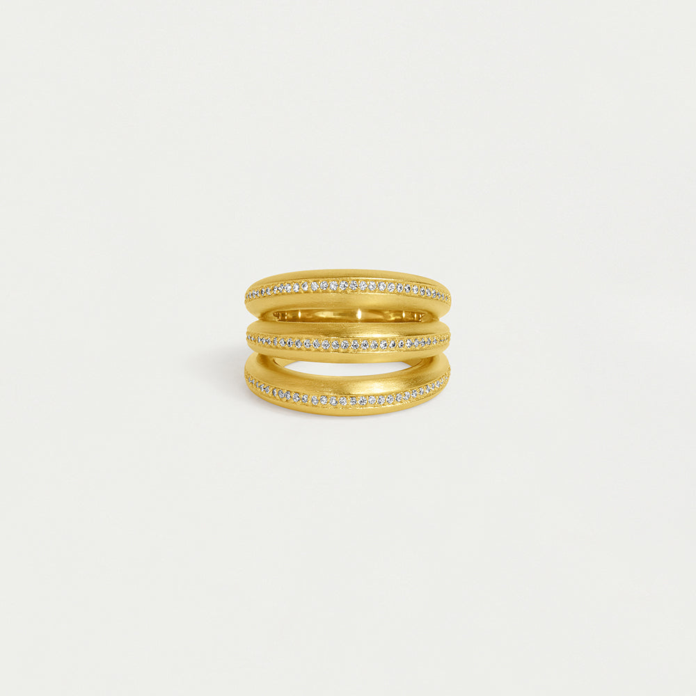 Dauphine Pavé Stacking Ring - Gold