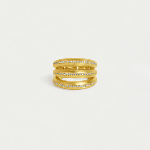 Dauphine Pavé Stacking Ring - Gold