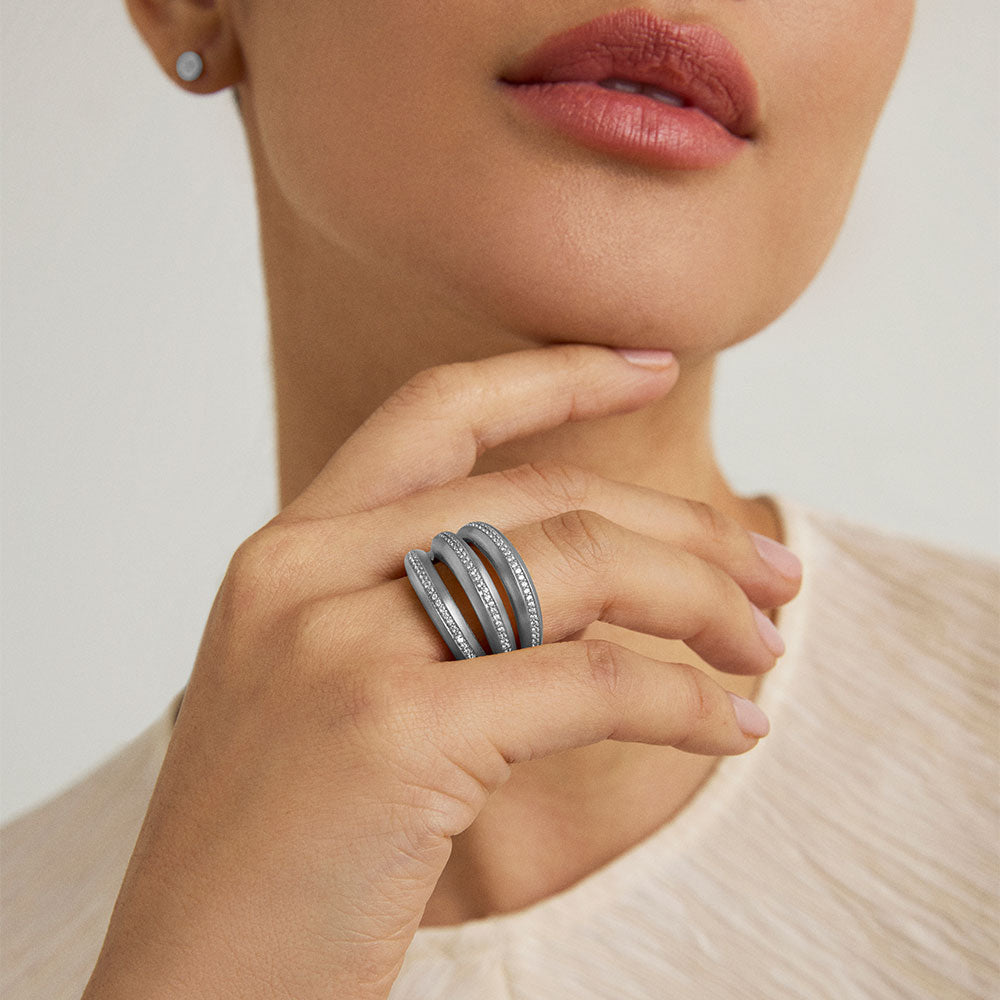 Dauphine Pavé Statement Ring