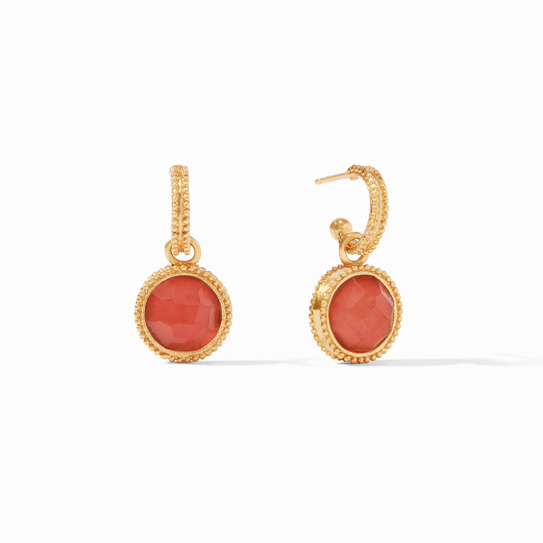 Fleur-de-Lis Hoop &amp; Charm Earring