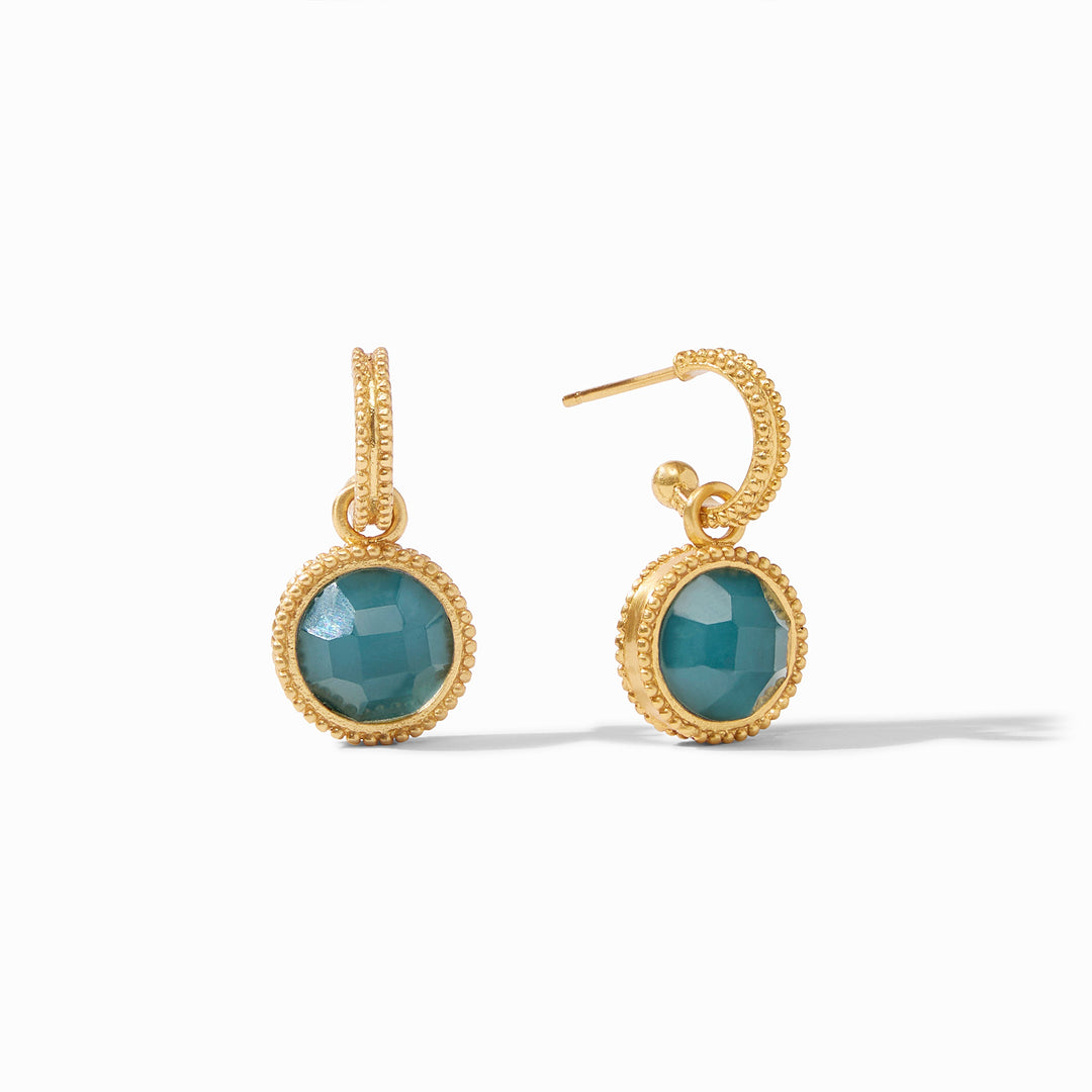 Fleur-de-Lis Hoop &amp; Charm Earring