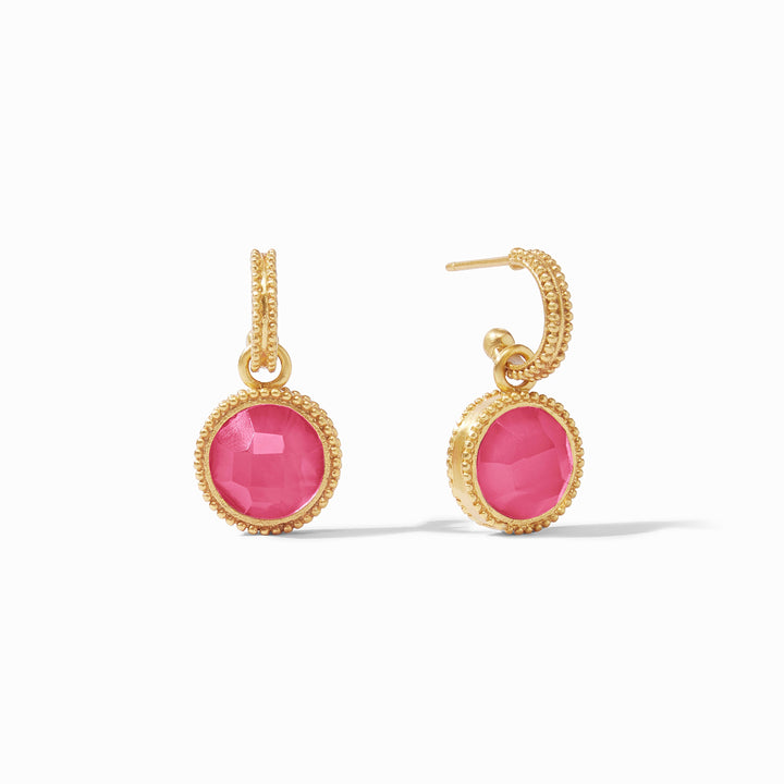 Fleur-de-Lis Hoop &amp; Charm Earring