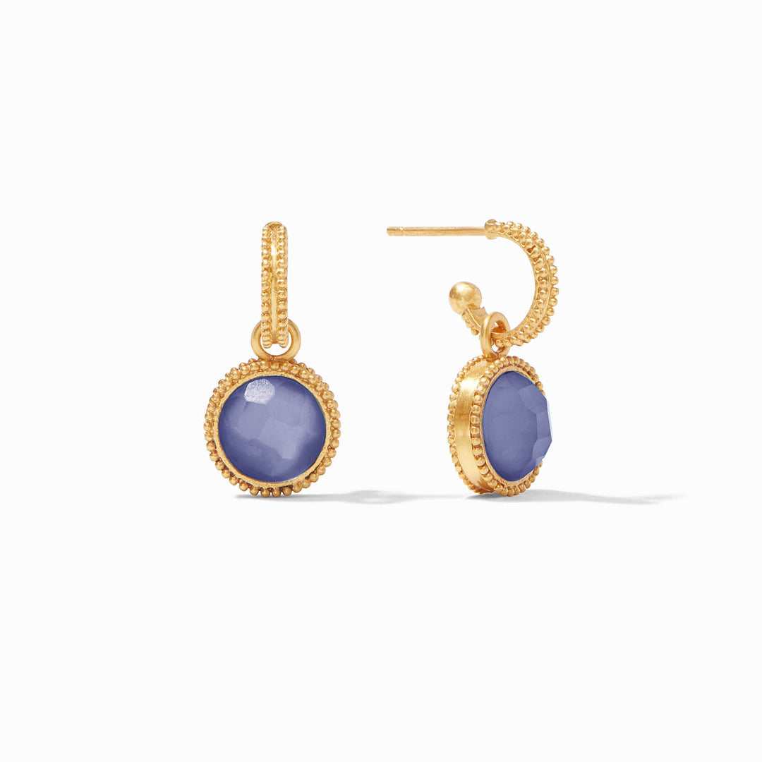 Fleur-de-Lis Hoop &amp; Charm Earring