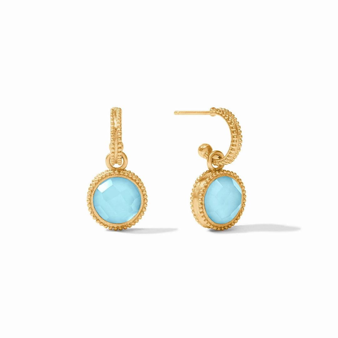 Fleur-de-Lis Hoop &amp; Charm Earring