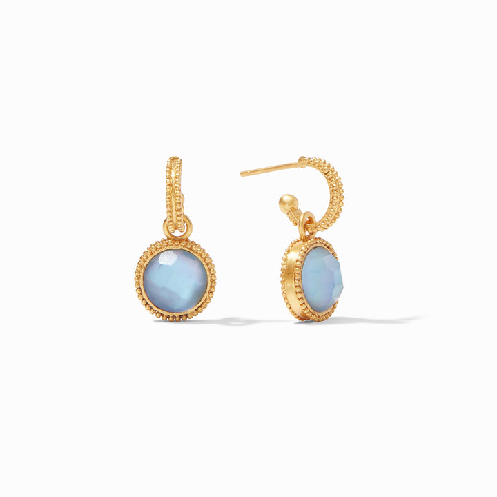 Fleur-de-Lis Hoop &amp; Charm Earring