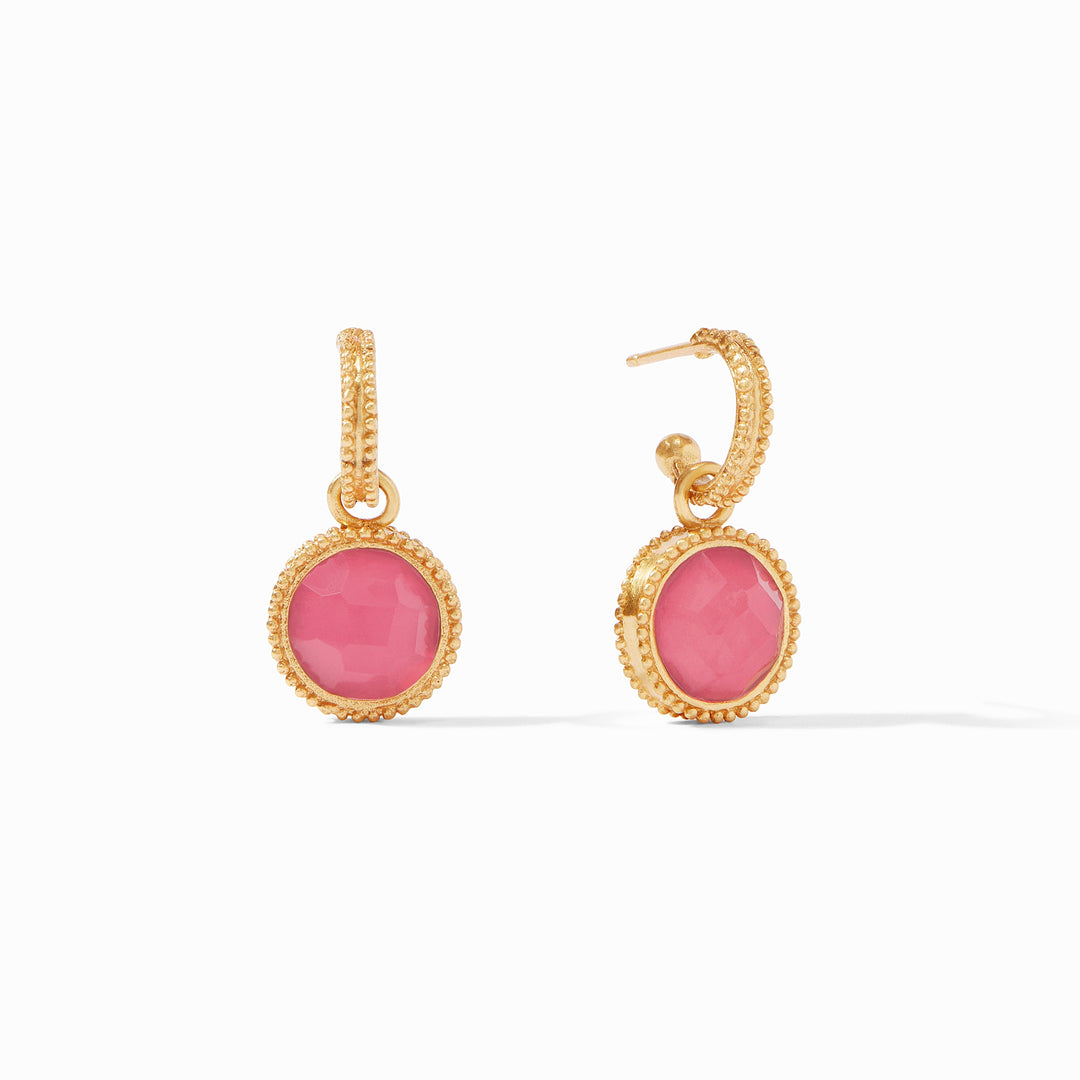 Fleur-de-Lis Hoop &amp; Charm Earring