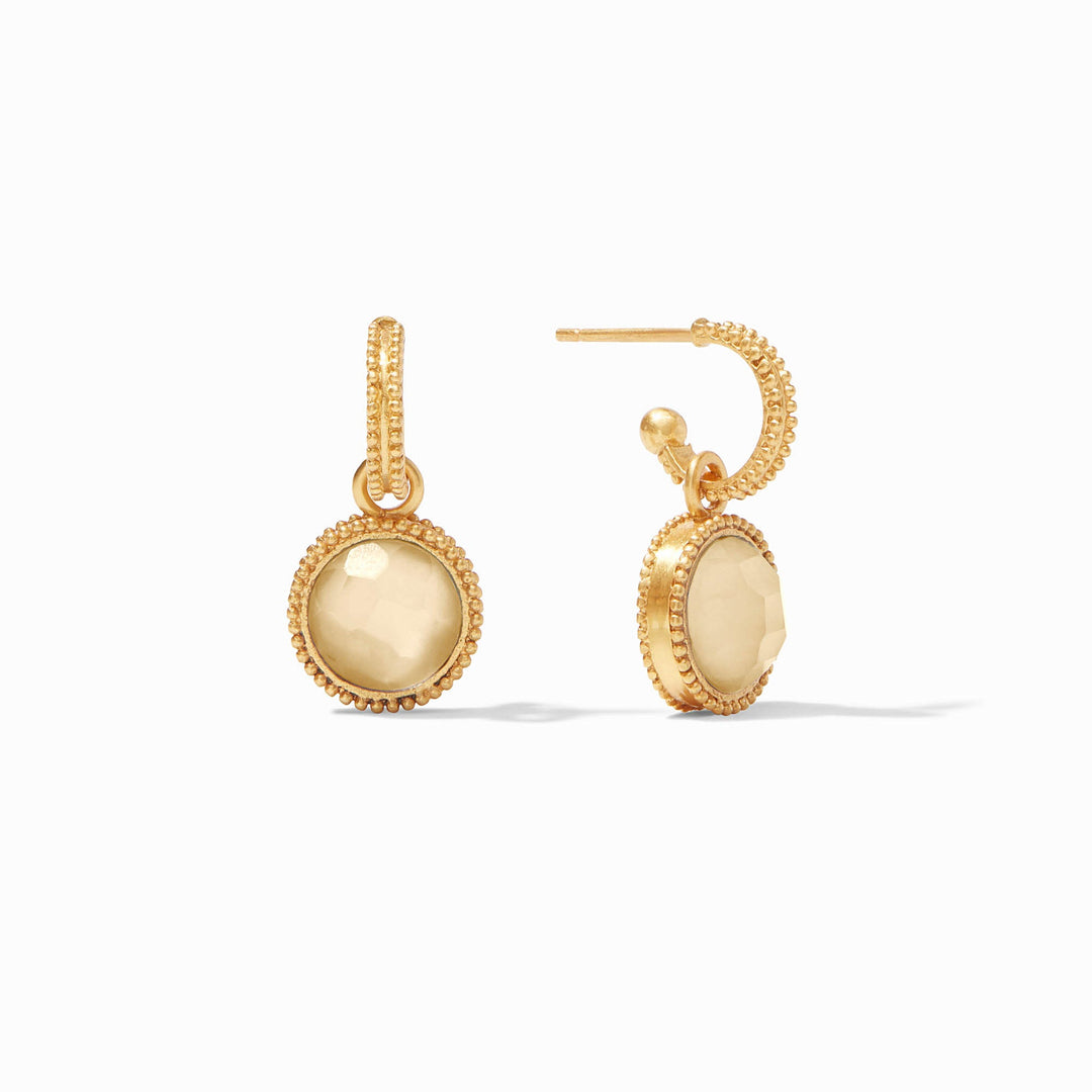 Fleur-de-Lis Hoop &amp; Charm Earring