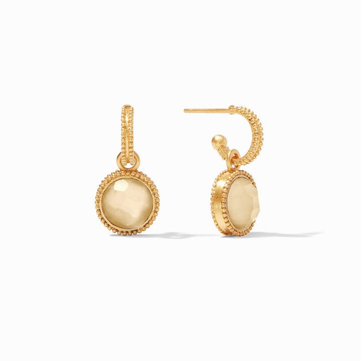 Fleur-de-Lis Hoop &amp; Charm Earring
