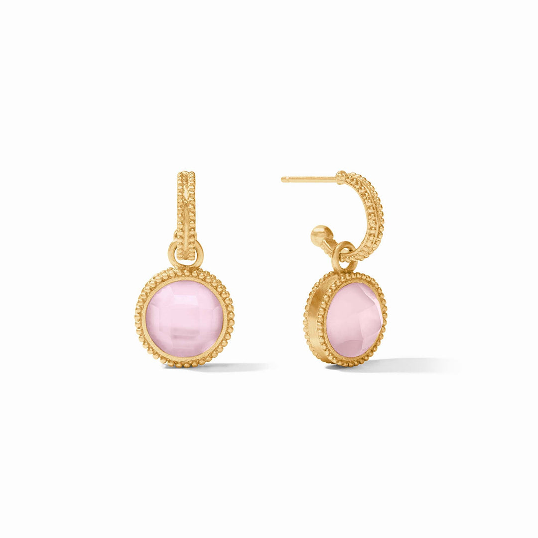 Fleur-de-Lis Hoop &amp; Charm Earring