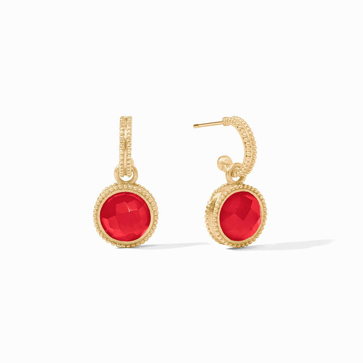 Fleur-de-Lis Hoop &amp; Charm Earring
