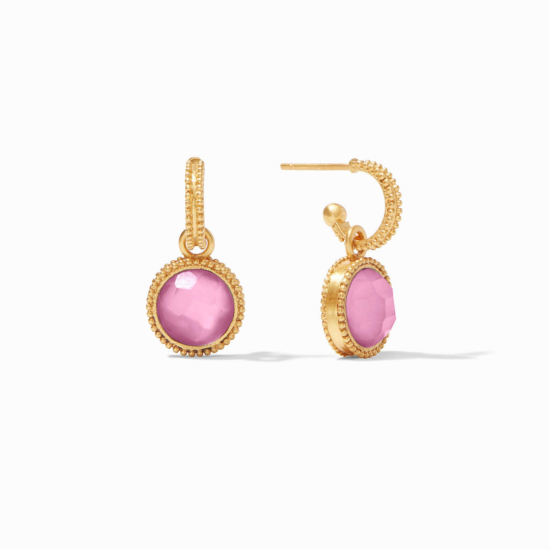 Fleur-de-Lis Hoop &amp; Charm Earring