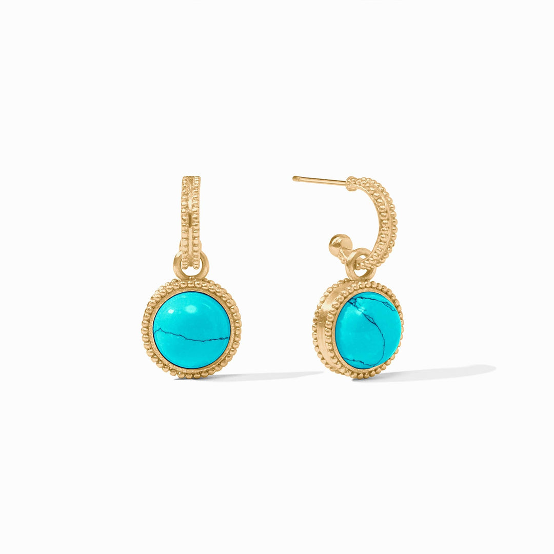 Fleur-de-Lis Hoop &amp; Charm Earring